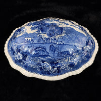 Thumbnail for Adams Cattle Scenery Blue Transferware Tureen with Lid 11