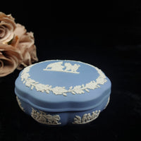 Thumbnail for Wedgwood Blue Jasperware Trinket Box – Vintage -  Classical Design - England10