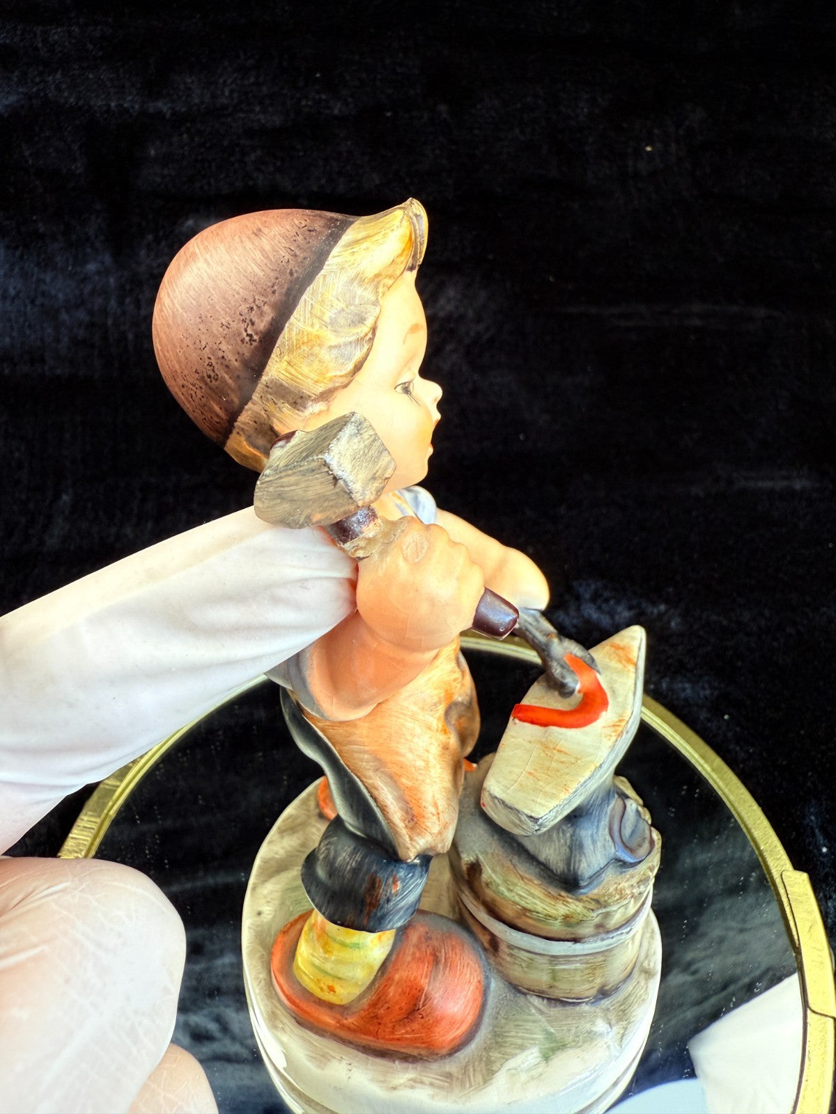 Friedel Blacksmith Bavaria Figurine Repaired hummer W.Germany goebel style figur3