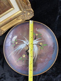 Thumbnail for Vintage Enamel on Copper Plate with Iridescent Birds Design4