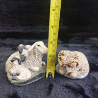 Thumbnail for M Leadbetter Cornwall 1978â80 Figurines â Sheep with Lambs & Ram Rustic Set 1