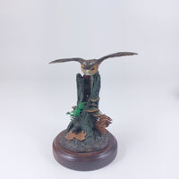 Thumbnail for Merlin Collection Owl Figurine on Tree Decorative Stump Collectible Statue Art d19