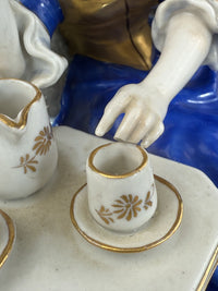 Thumbnail for German Antique Porcelain Figurine: Rococo Couple at Tea by Scheibe-Alsbach 18th11