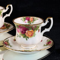 Thumbnail for Royal Albert Old Country Roses Cups & Saucers Set of 2 Bone China England 196212