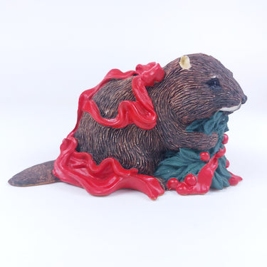 Tom Rubel Silver Deer Vintage Christmas Figurine  Beaver 1990s Collectible decor0