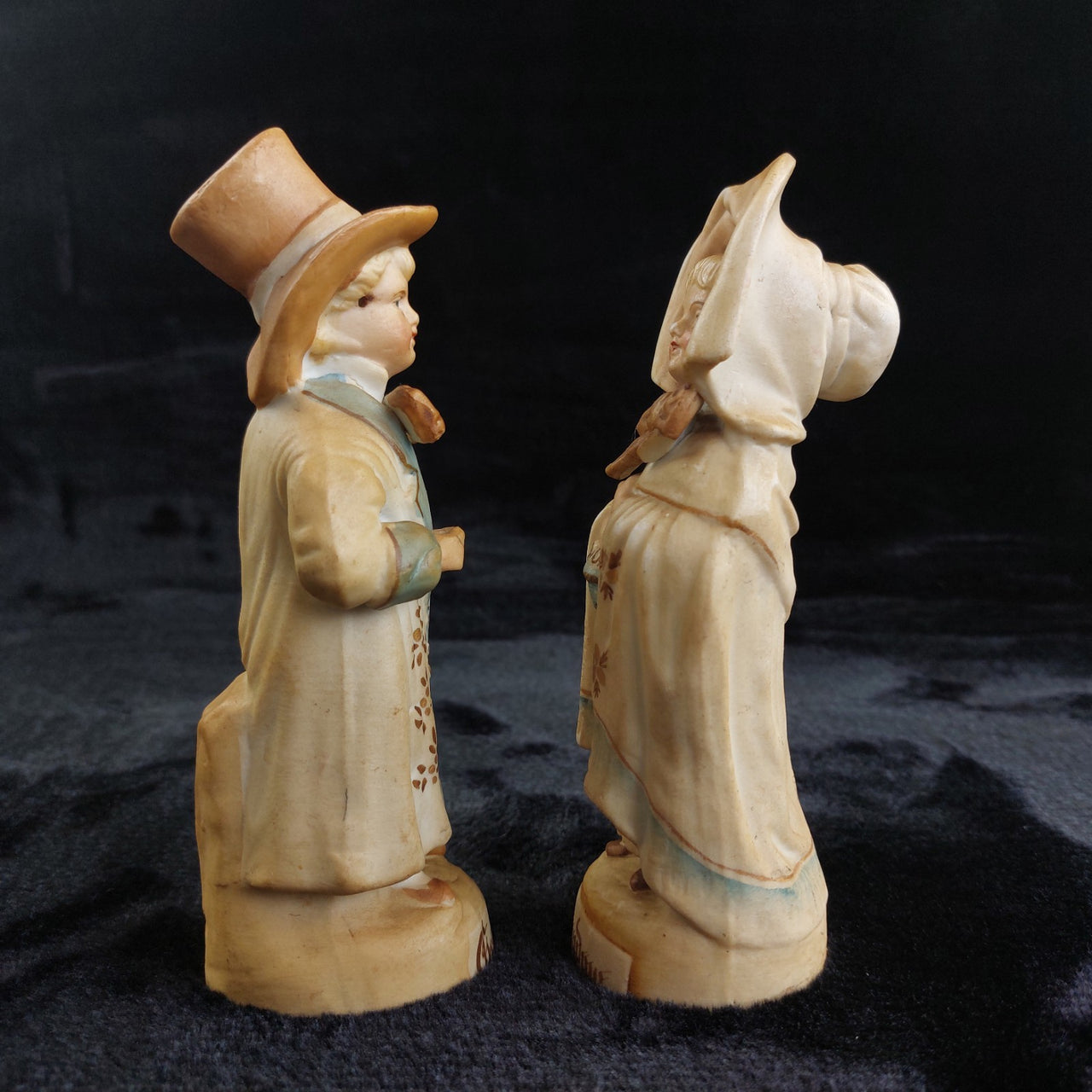 Antique German Bisque Figurines 6.5" Grandpa Grandma Pair Handpainted see pics.9