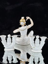 Thumbnail for Vintage Mid-Century Figurine Porcelain Set - Dancer with Two Candle Holders4
