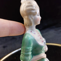 Thumbnail for Germany Half Porcelain Doll Pair Lady Figurines Hand Painted 4.2 in 1006 Vintage8