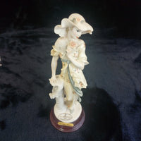 Thumbnail for Rare Giuseppe Armani lady Figurine 1993 Florence Lady Hat Rose Signed 9.5