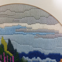 Thumbnail for Vintage Framed Circular Long-Stitch Needlework Countryside Landscape Art 17