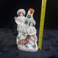 Thumbnail for Staffordshire Figure Painted Couple with Goat Mantel Vase Victorian 8