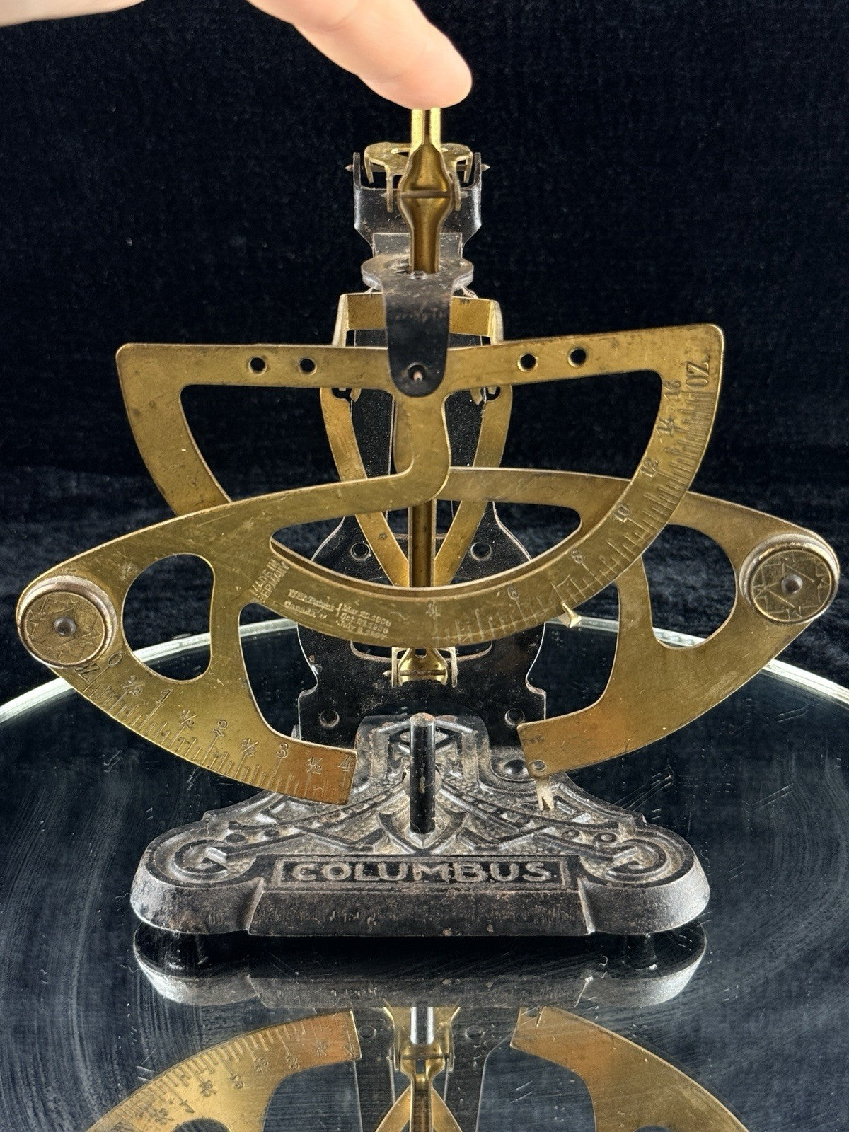 Columbus Antique Scale Postal Germany 1906 Brass & Cast Iron Balance Weighing9