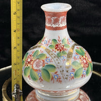 Thumbnail for Bohemian Victorian Glass Vase Hand Painted Floral Enamel 5” Art Nouveau Decor11