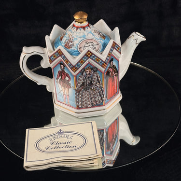 Sadler Elizabeth I Teapot England 1588 Spanish Armada Crown Lid Rare Queen  606g1
