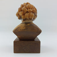 Thumbnail for Rare ANRI Handcrafted Vintage Beethoven Bust on Wood Base with Metal Nameplate4