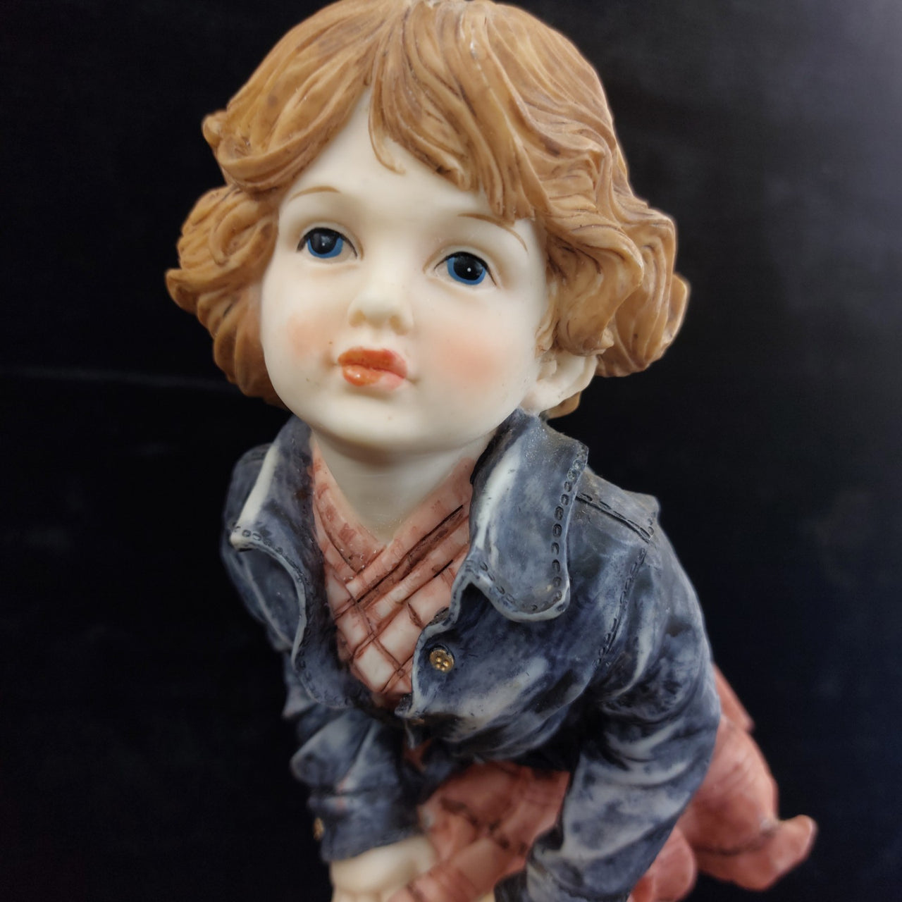 Domani Pair Figurine scottish boy and skating girl large 34cm Tall decor kids.4