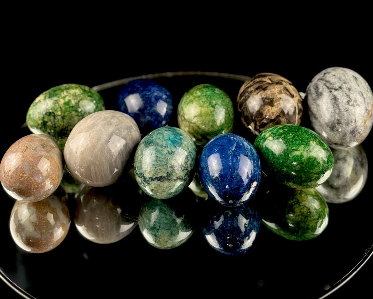 Marble Stone Eggs Set of 10 Polished Natural Onyx Alabaster Easter Decor1