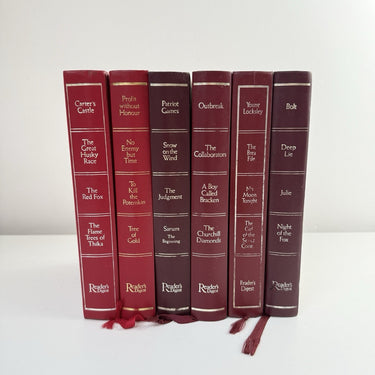 Reader’s Digest Condensed Books Set x6 1980s90s Burgundy Gold Hardcover Decor1