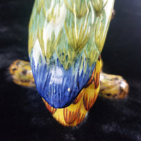 Thumbnail for Antique c1890 France Desvres Fourmaintraux Parrot Faience porcelain Cockatoo 10