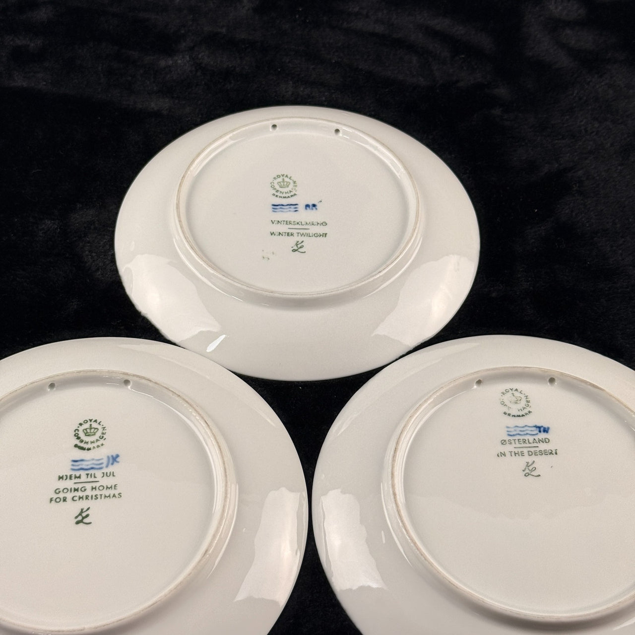 Royal Copenhagen 1972-1974 Christmas Plates Set of 3 Blue Collectibles Porcelain4