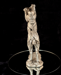 Thumbnail for Edge Sculpture Metallic Boxing Hare Statue by Andrew Hull Metal Finish 13