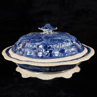 Thumbnail for Adams Cattle Scenery Blue Transferware Tureen with Lid 11