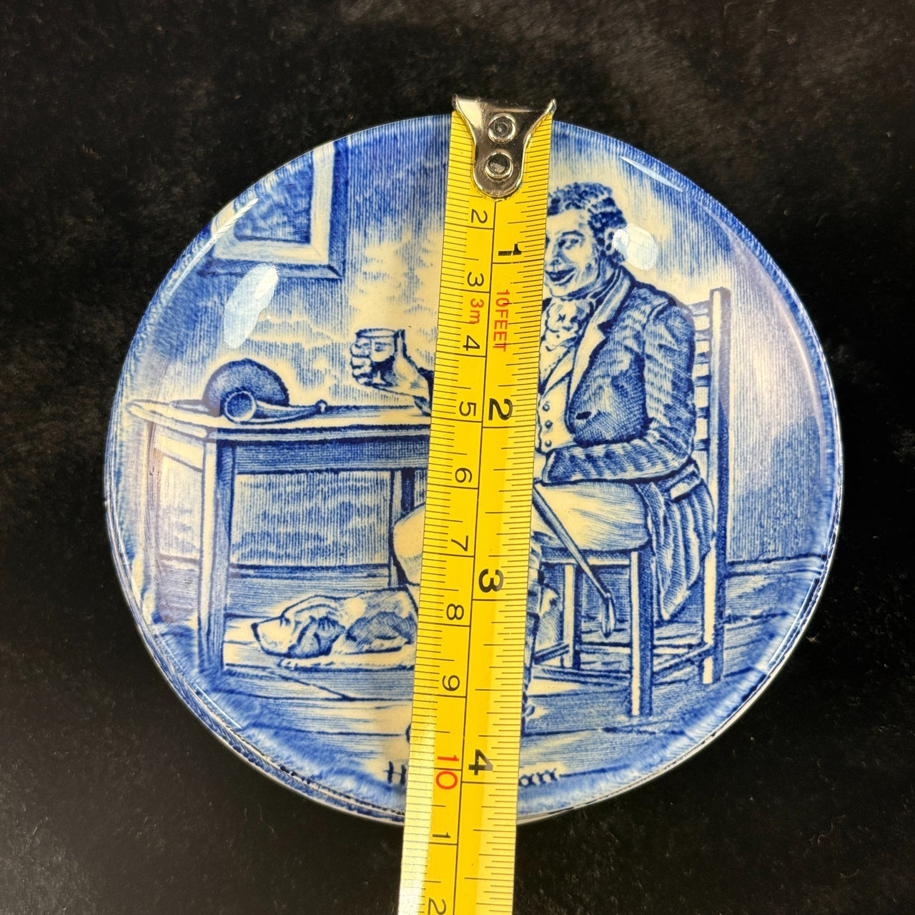 Booths Wedgwood England Blue Transfer Plates Set x5 Gamekeeper Farmer Soldier2