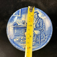 Thumbnail for Booths Wedgwood England Blue Transfer Plates Set x5 Gamekeeper Farmer Soldier2