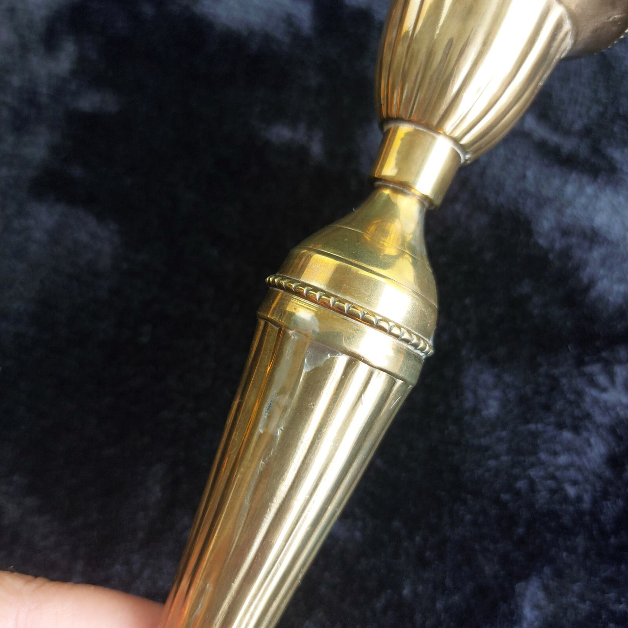 Brass Made in India Pair Ribbed Candle Holders Vintage Solid Brass Candlest 7.5"13