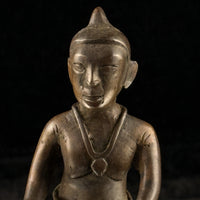 Thumbnail for Antique Bronze Tribal Figure African Style Metal Sculpture – Worn Hand. 4” Tall 2
