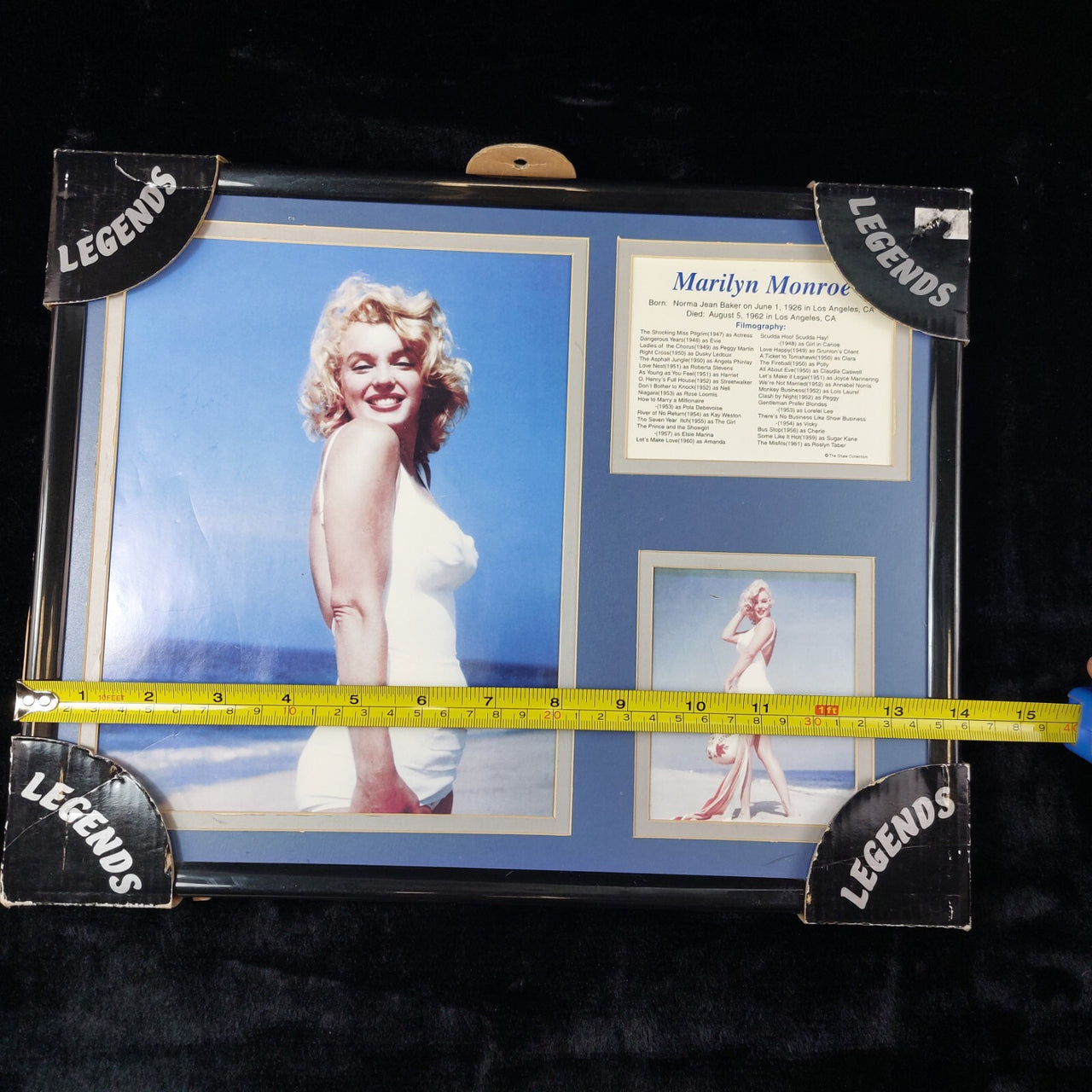 Marilyn Monroe "Legends" Collectible Plaque  14*11 1 Filmography & Beach Photos6