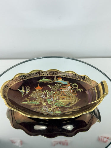 Carlton Ware Rouge Royale Oval Dish Gilded Oriental Tray Gold Grim Plate Gift1
