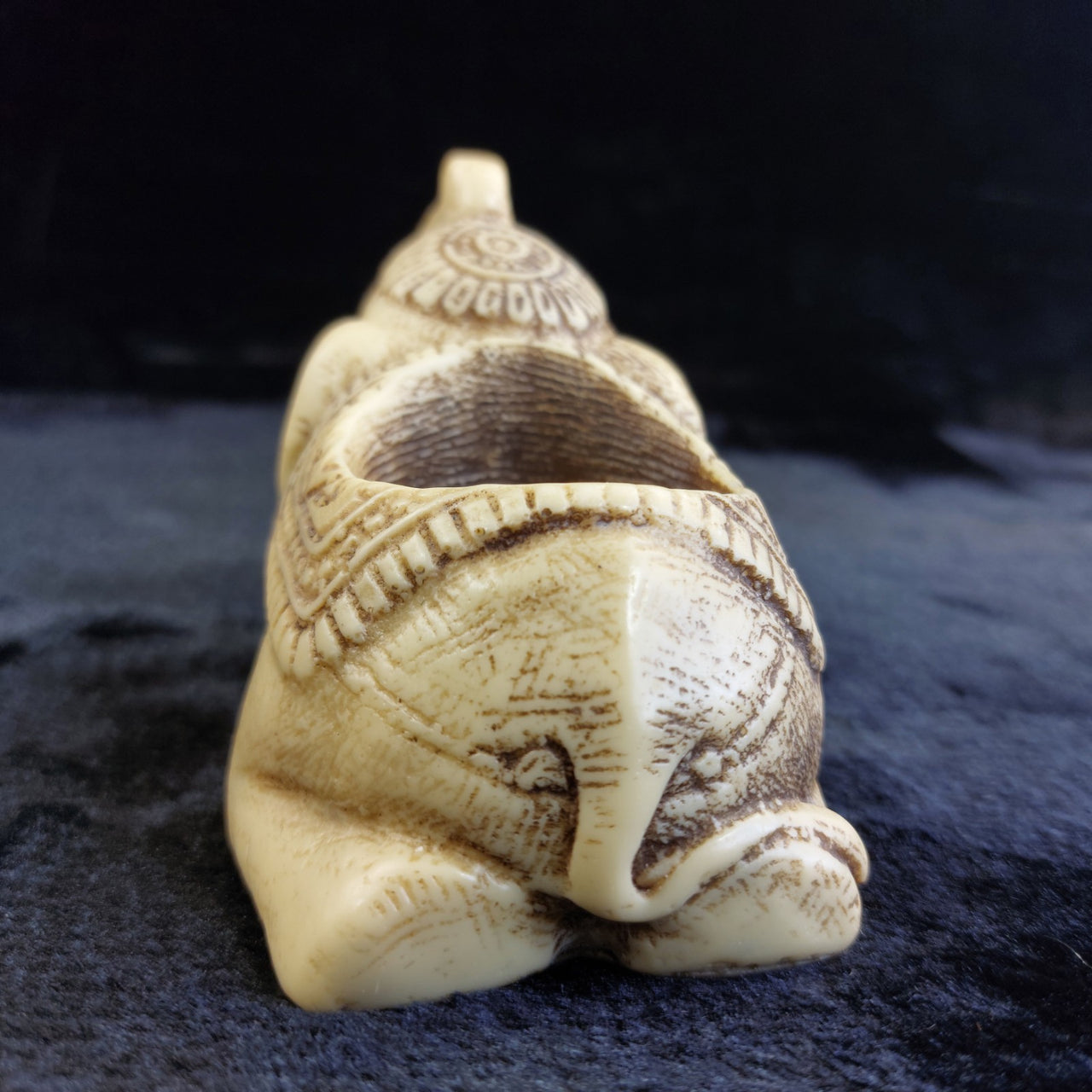 Handcarved Elephant Candle Holder Ceramic/ 14cm Pottery Collectable Germany10