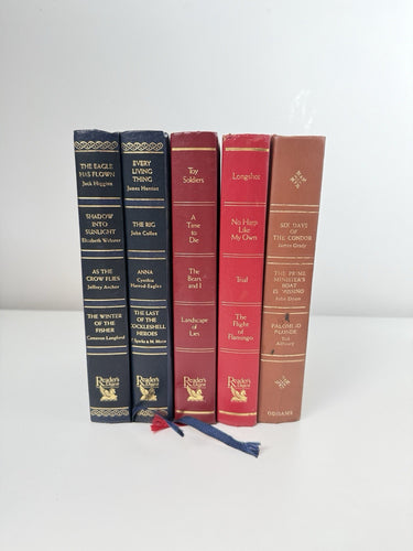Readers Digest Vintage Book Set Bookshelf Decor Set Of 5 0