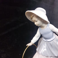 Thumbnail for NAO Girl Spain Figurine with Hoop Glazed Porcelain Worn Base A-16M Sculpture8