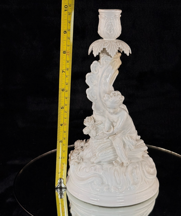 Antique Volkstedt German Porcelain Cherub Candlestick 10