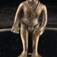 Thumbnail for Antique Bronze Tribal Figure African Style Metal Sculpture – Worn Hand. 4” Tall 10