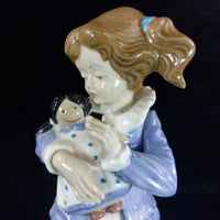 Thumbnail for TENGRA Porcelain Figurine Girl with Doll bookcase (1970s) figure ornoment decor5