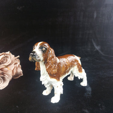 Goebel Spaniel Dog Figurine Porcelain Germany Brown White 9