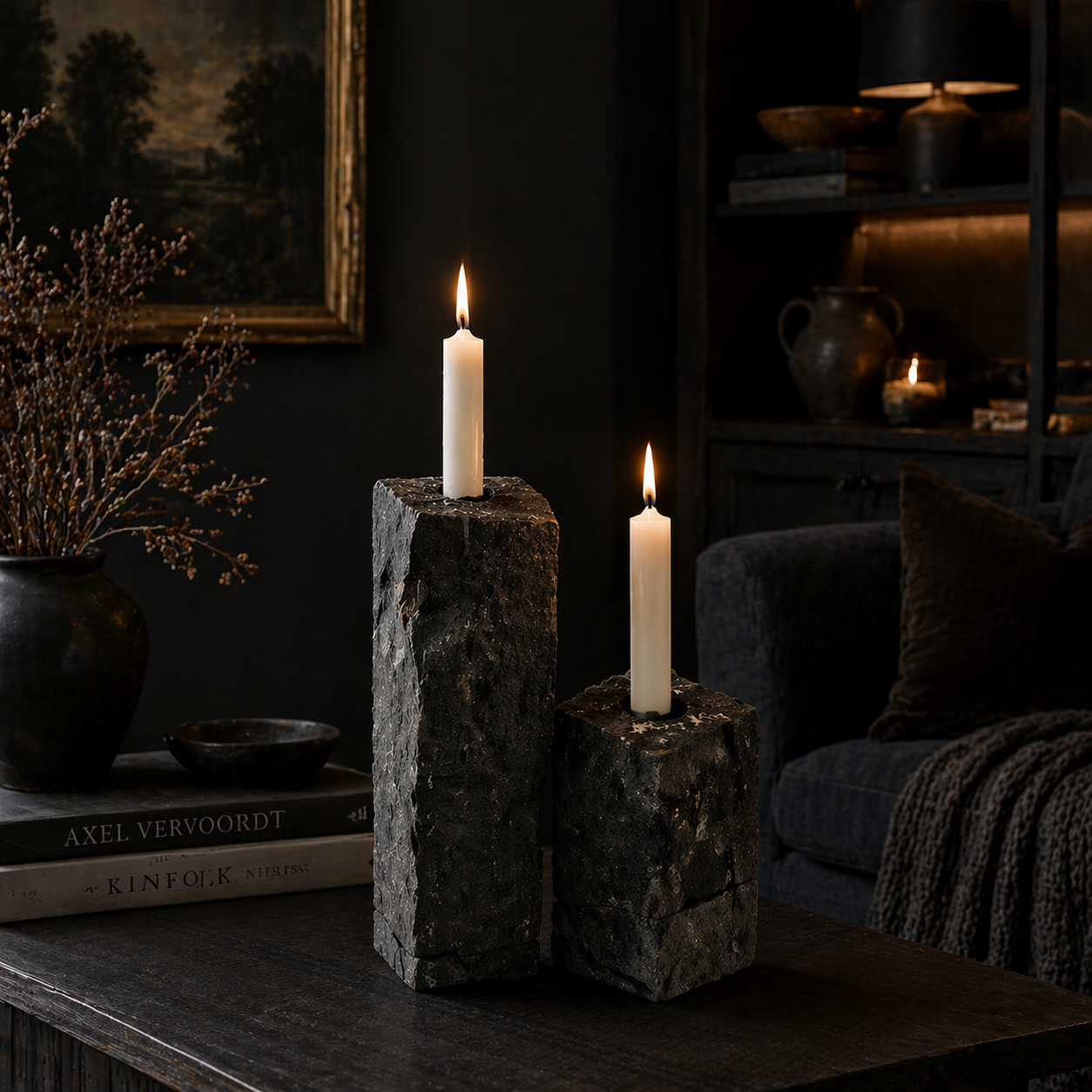 Bording Diabas Swedish Unique HandCrafted Candle Holders Stone Art from Gylsboda1
