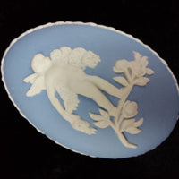Thumbnail for Wedgwood Jasperware Blue – Lidded Trinket Dish & Box Design Cherub Collectable6