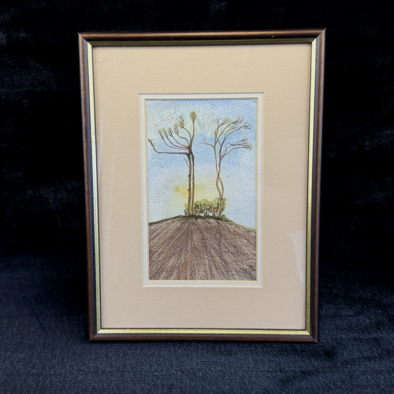 Original Signed Painting Landscape "Paddy's Mount, Christon Bank" wooden framed.0