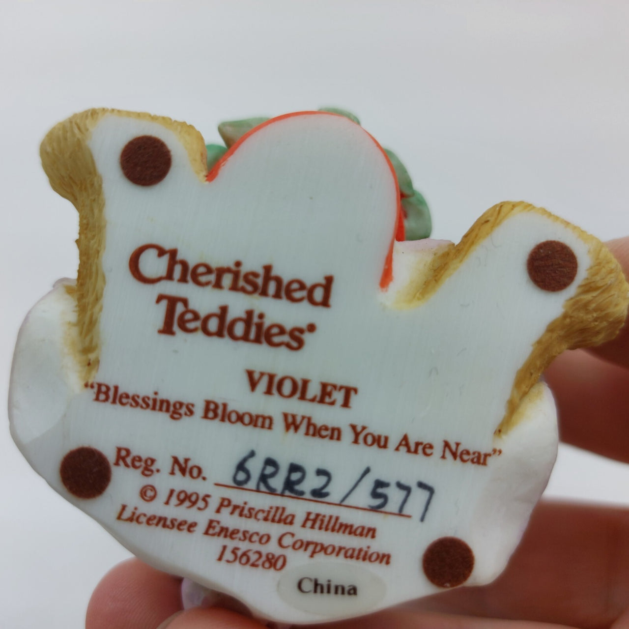 Cherished Teddies Violet -'Blessings Bloom When You Are Near' Collectible 3"10