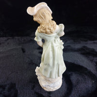Thumbnail for German 9in Bisque Figurine Girl Watering Can Antique Hand Painted Gilt Accents3
