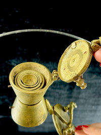 Thumbnail for Antique Indian Brass Travel Nesting Cups with Lidded Case â 5 Pc Set 646g Scal7