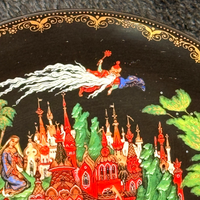 Thumbnail for Royal Grimwades Winton English Hunting Scene Plate & Palekh 1988 Ruslan decor10