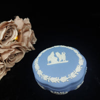 Thumbnail for Wedgwood Blue Jasperware Trinket Box – Vintage -  Classical Design - England6