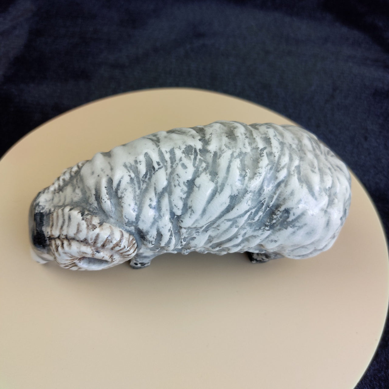 Animal Collectible Sculpture Porcelain Ram Figurine Rustic Farmhouse Decor China1
