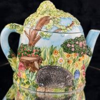 Thumbnail for Annie Village Rowe Collectables Teapot Hedgehog Garden Scene 731g Hand Painted9