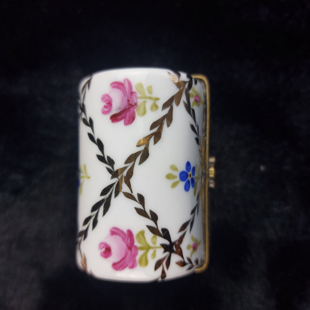 Limoge Style Acceptable Porcelain Trinket Box Floral Hinged Rectangle jewellery4